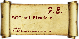 Füzesi Elemér névjegykártya