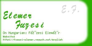 elemer fuzesi business card